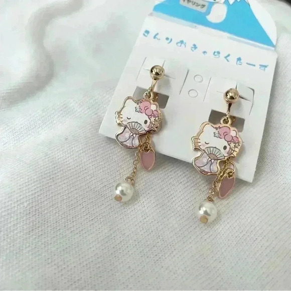 Sanrio Earrings Enamel Hello Kitty Earrings Japan Limited - Picture 3 of 9
